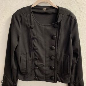 A.N.A black knit blazer cropped double breasted size large petite